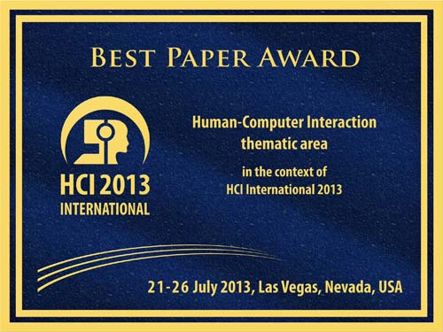 Human-Computer Interaction Best Paper Award. Details in text following the image.